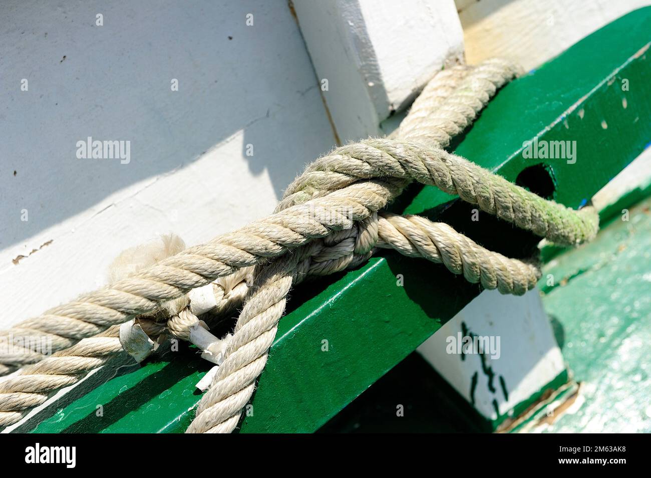Lanyard attached to a boat Stock Photo Alamy
