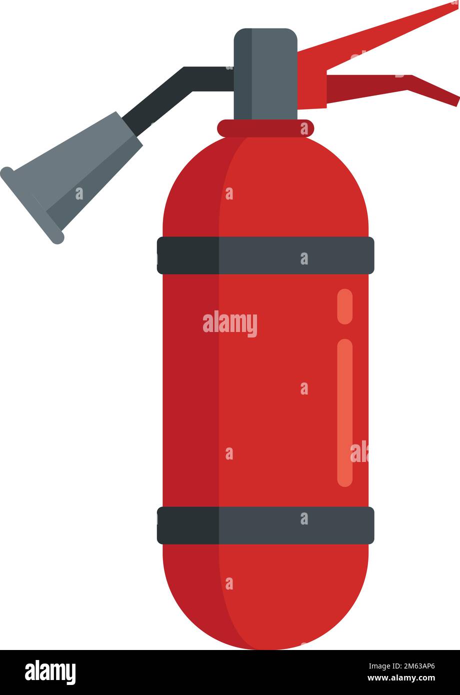 Fire extinguisher icon flat vector. Pictogram extinguish. Safety ...