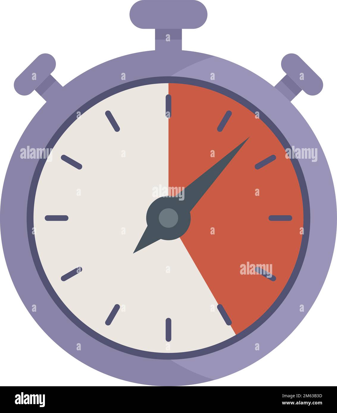 Stop clock icon flat vector. Stopwatch timer. Watch countdown isolated