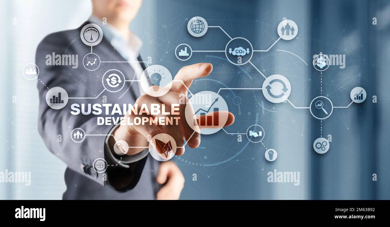 SDGs. Sustainable development goals. Environmental technology concept Stock Photo