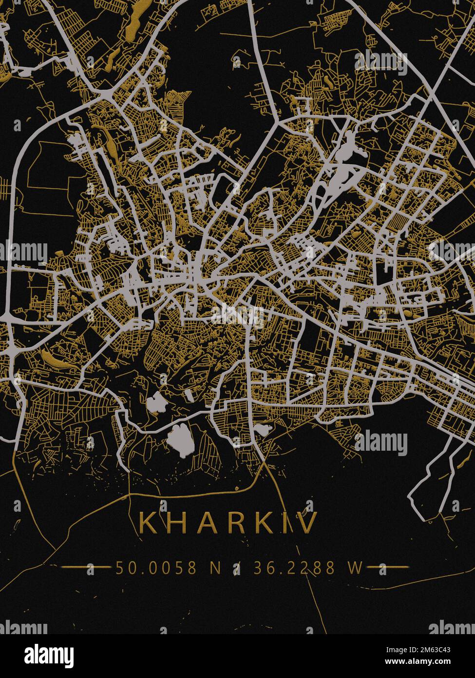 Map of Ukraine, Kharkov, city outline, borders, important cities ...