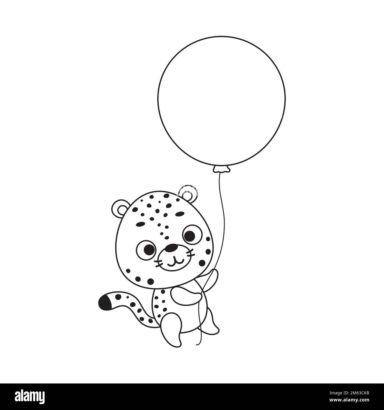 Coloring Page Cute Little Cheetah Flies On Balloon Coloring Book For coloring-page-cute-little-cheetah-flies-on-balloon-coloring-book-for