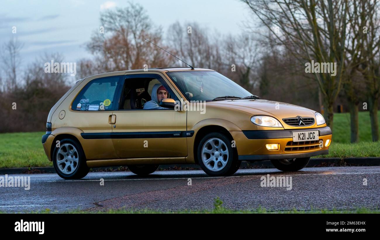 2000 gold Citroen Saxo classic hatchback car Stock Photo