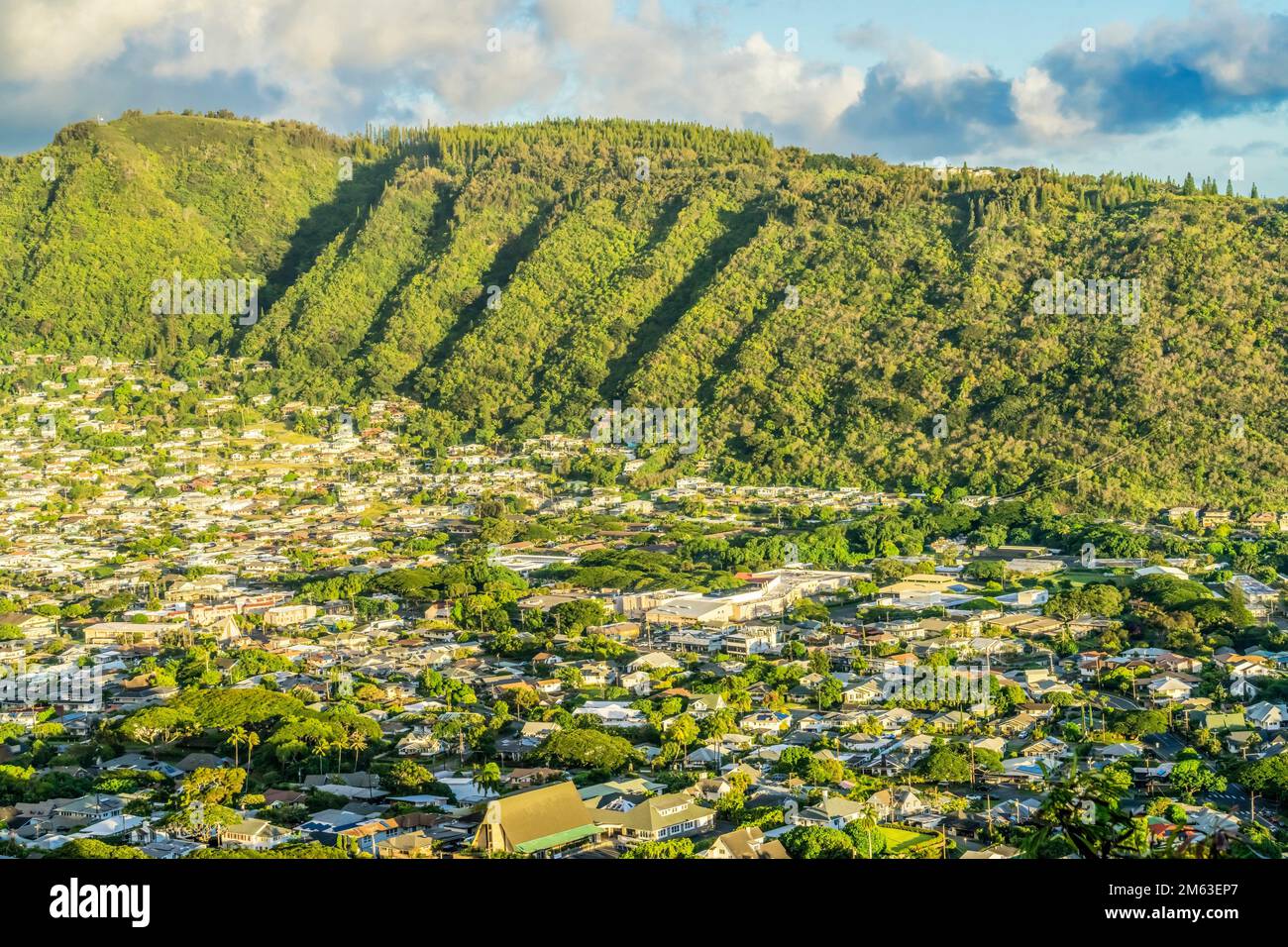 Colorful Green Manoa Valley Houses Tantalus Outlook Honolulu Hawaii