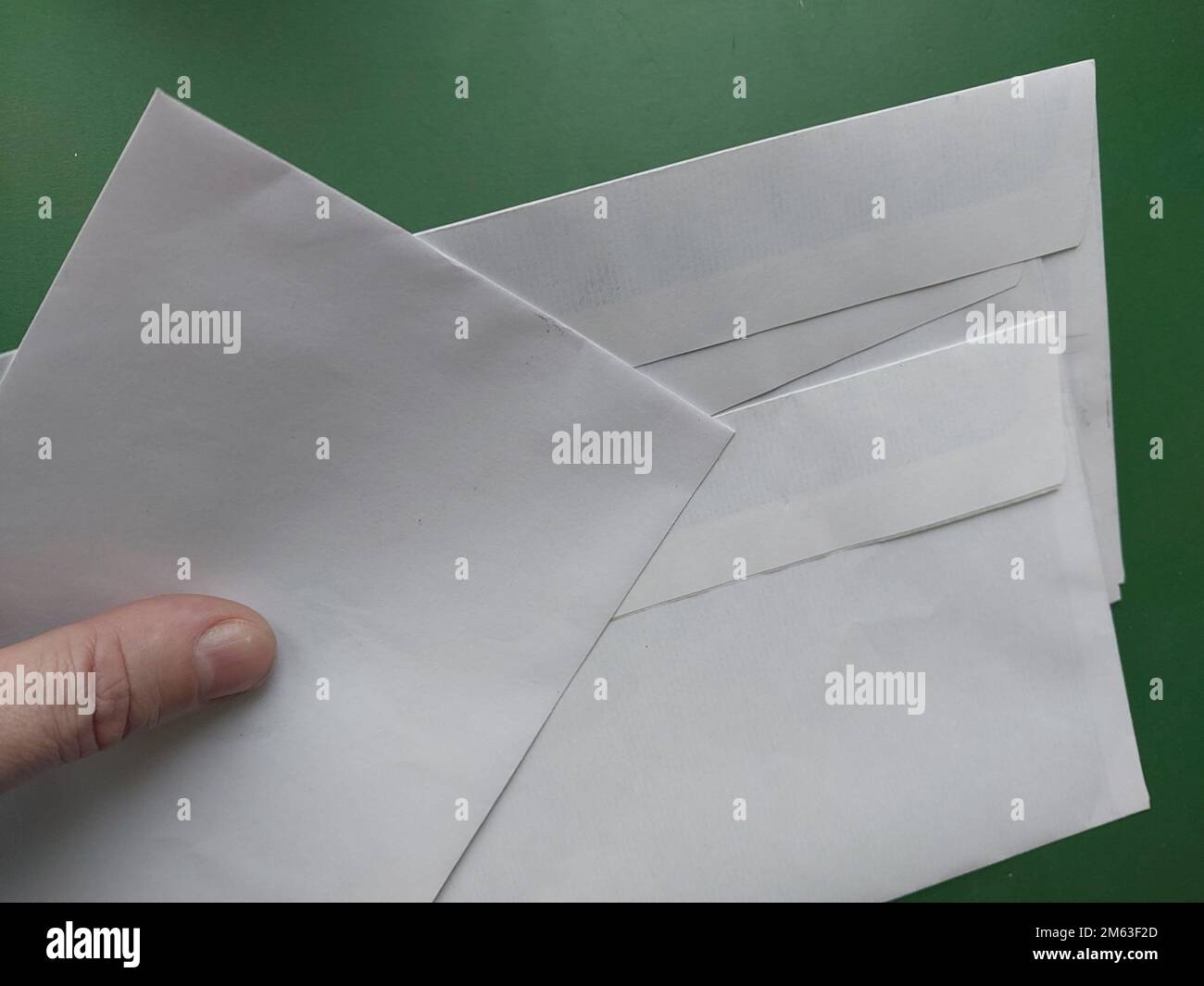 Envelope for sending letters in a the post office Stock Photo Alamy