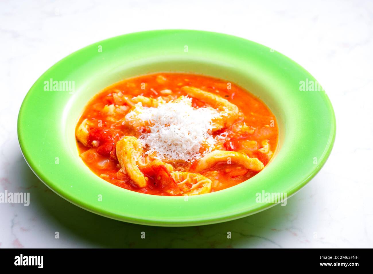 tripe and tomato soup with parmesan cheese Stock Photo Alamy