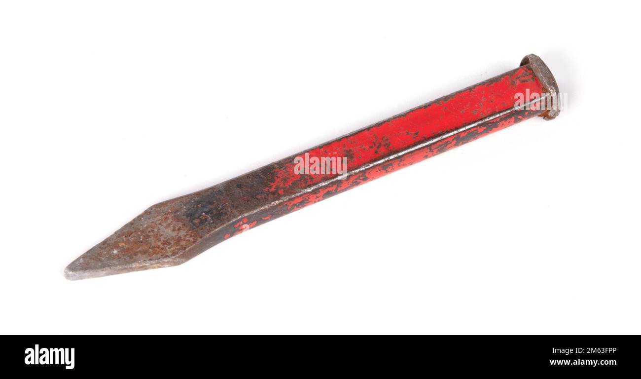 Old grungy chisel for stone works, isolated Stock Photo Alamy