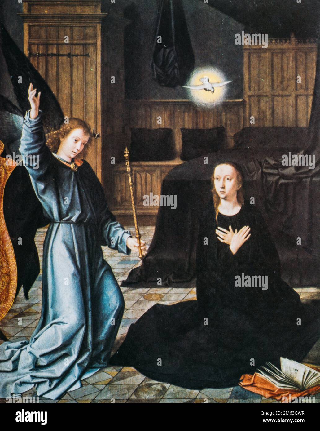 Gerard David. The Annunciation, 1523. Was An Early Netherlandish Painter And Manuscript Illuminator Known For His Brilliant Use Of Color. Stock Photo