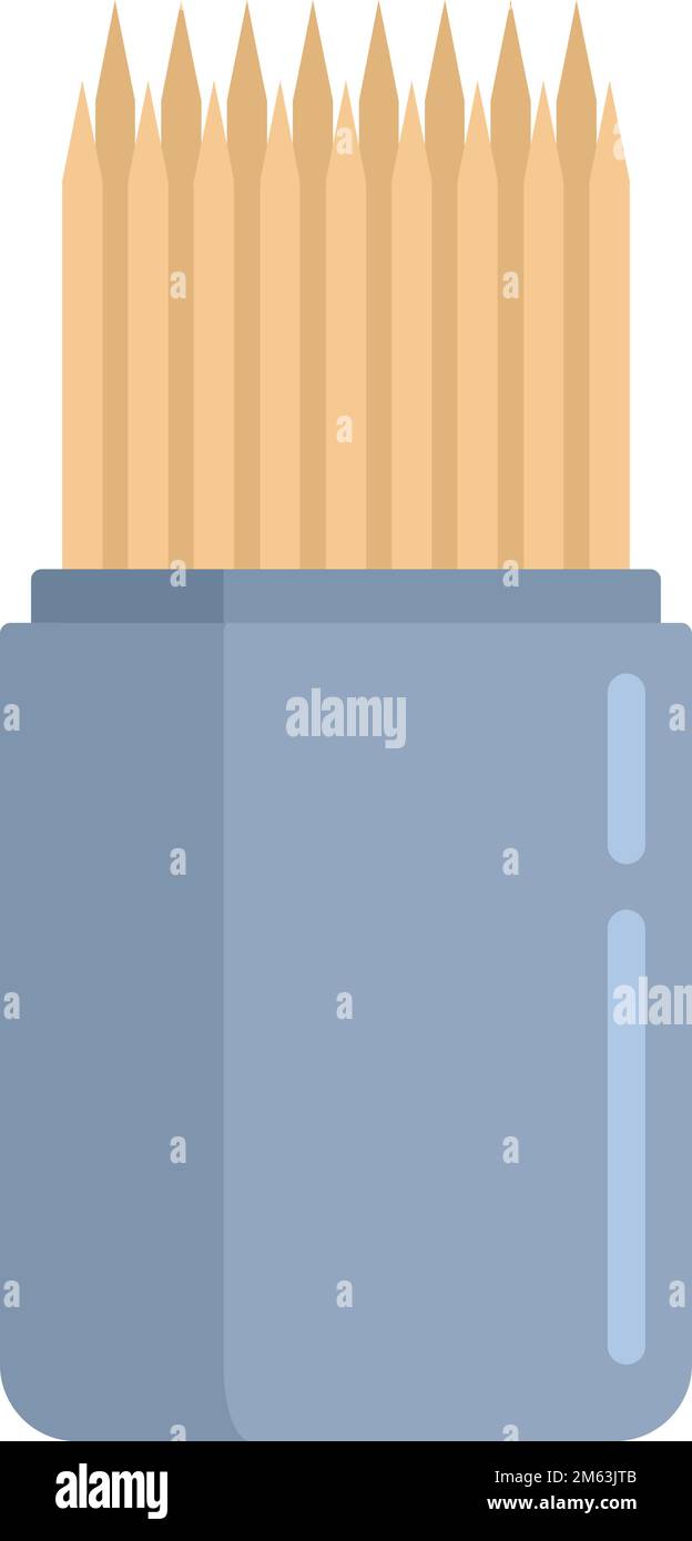 Eco toothpick icon flat vector. Tooth pick. Wood stick isolated Stock ...