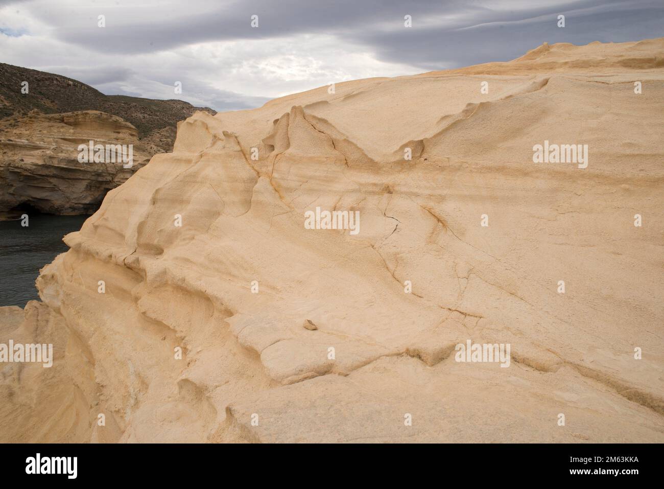 Fossil dune. El Playazo, Cabo de Gata Natural Park, Almeria, Andalusia, Spain. Stock Photo