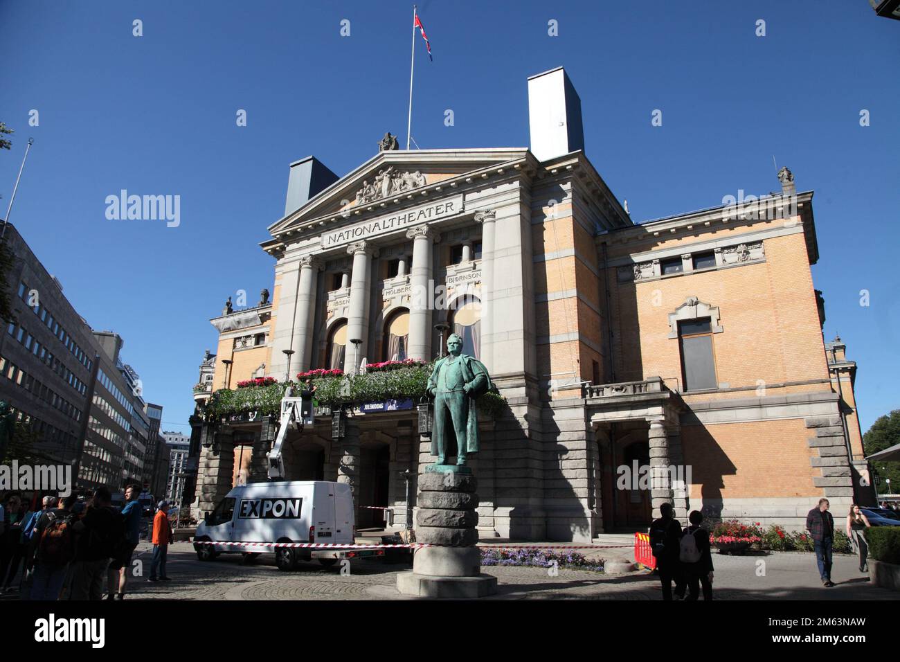 Oslo, the capital of Norway, is located on the southern coast of the  country at the head of the Oslo Fjord. It is famous for its green areas and  Stock Photo -