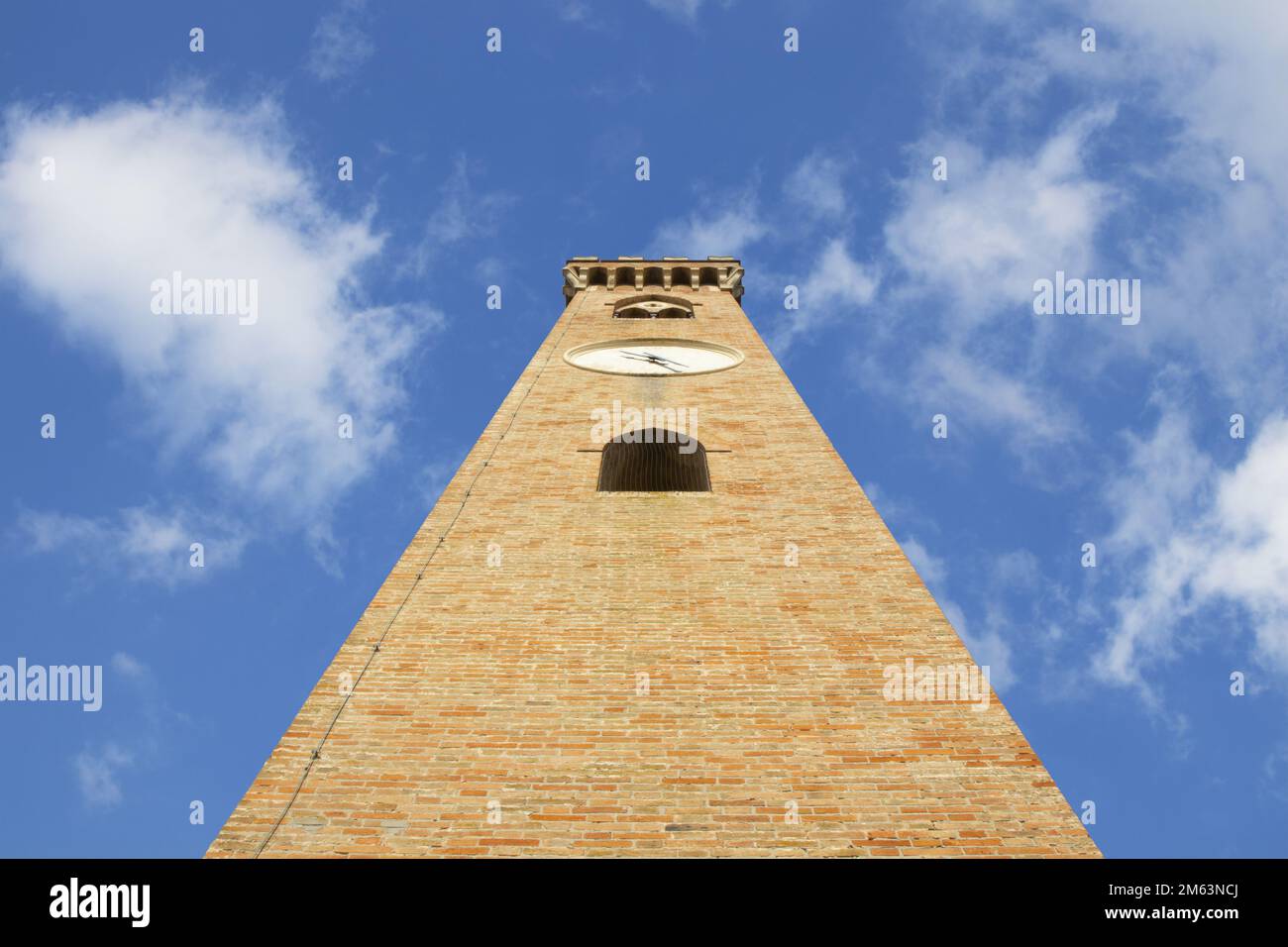 The clock tower of Santarcangelo in Romagna Stock Photo