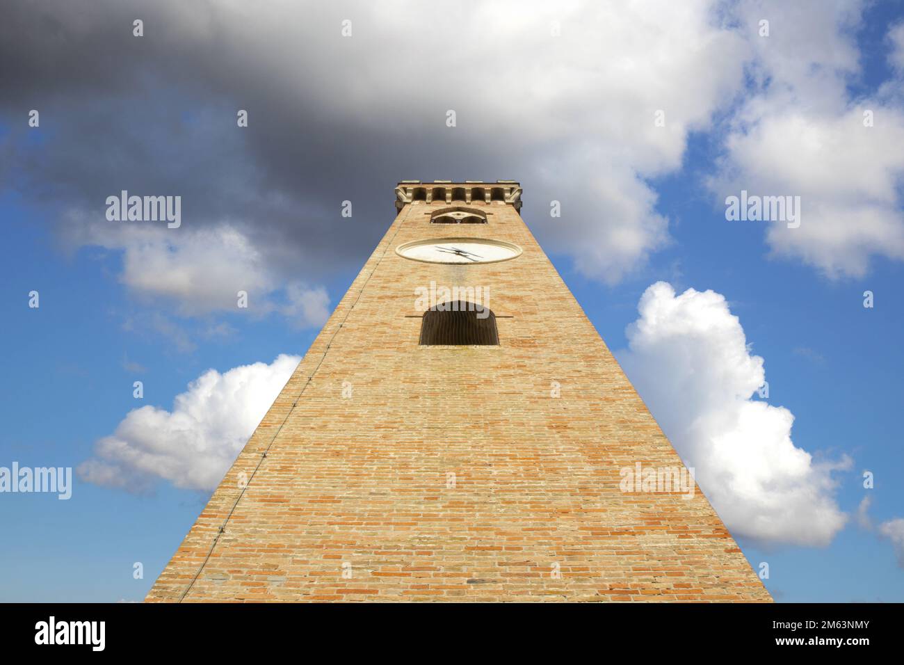 The clock tower of Santarcangelo in Romagna Stock Photo