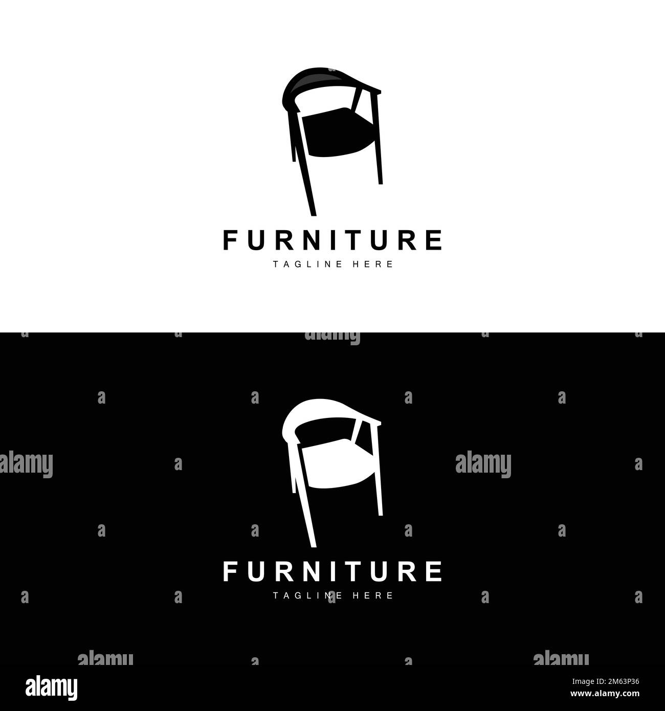 furniture logo, home furnishing design, room icon illustration, table, chair, lamp, frame, clock ...