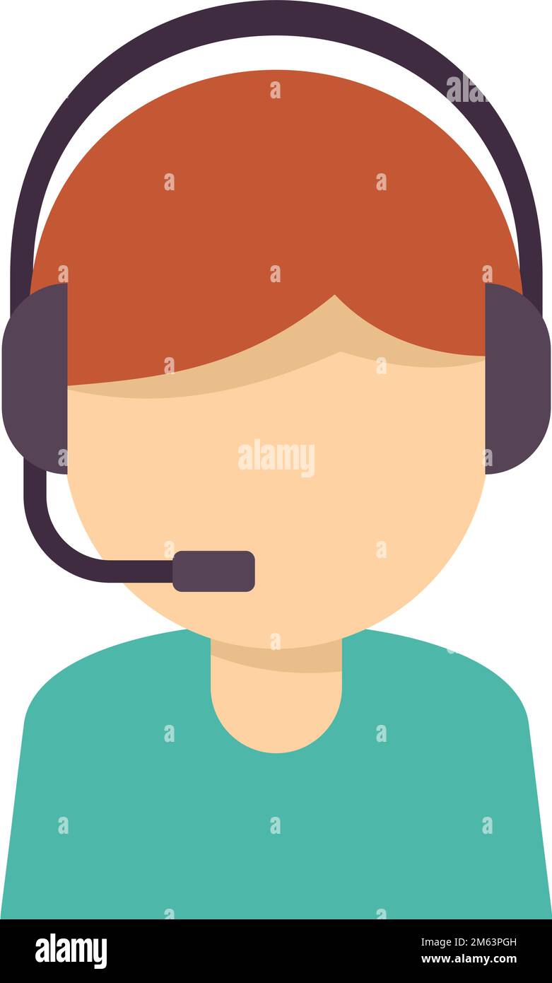 Call center request icon flat vector. Online form. File service ...