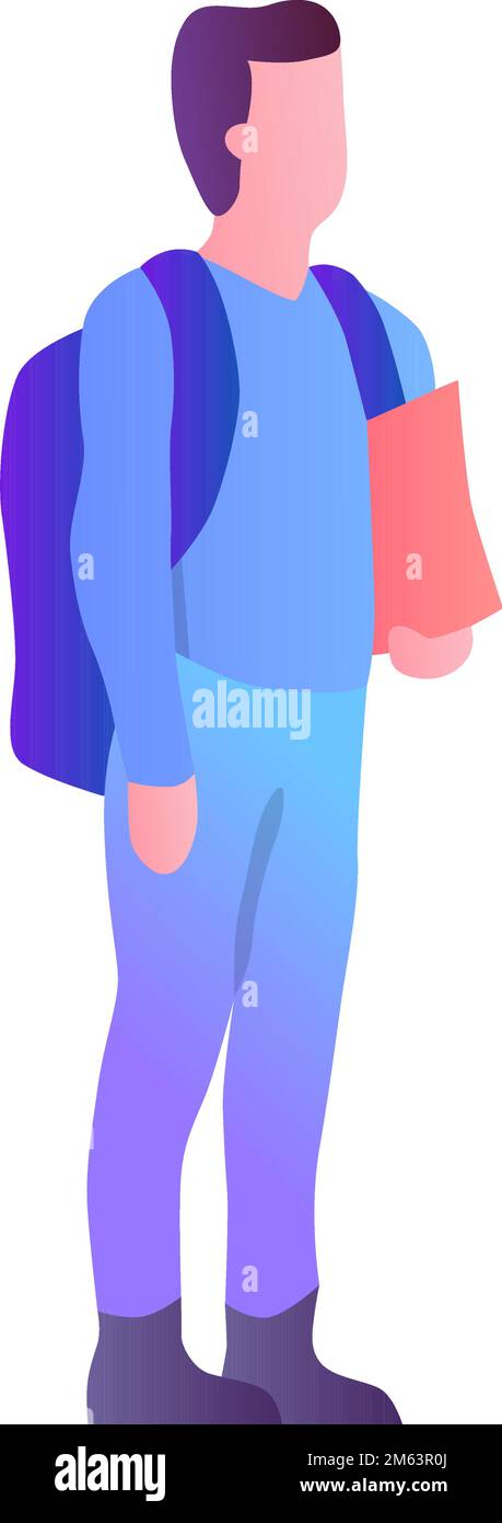 Teen backpack vector school student hi-res stock photography and images ...