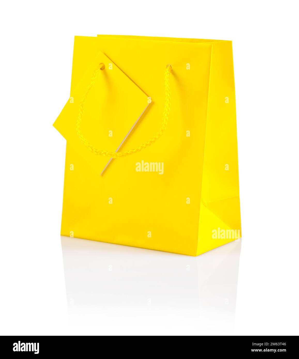 yellow paper bag isolated Stock Photo Alamy