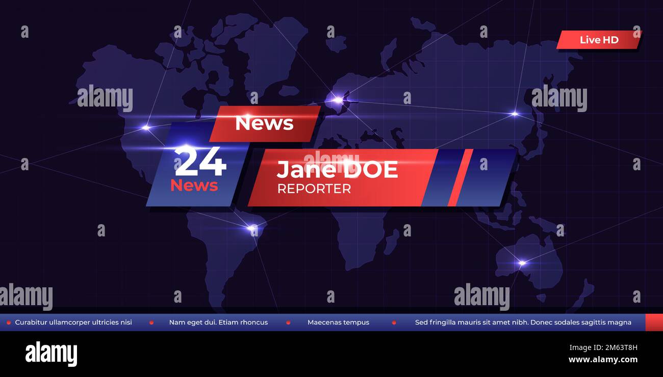 Breaking news background. TV channel headline template with lower third