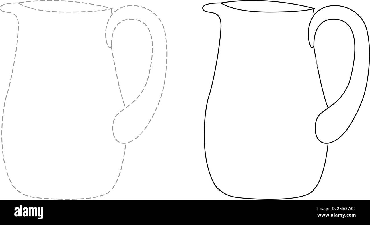 Trace and color for kids, jug vector Stock Vector Image & Art Alamy