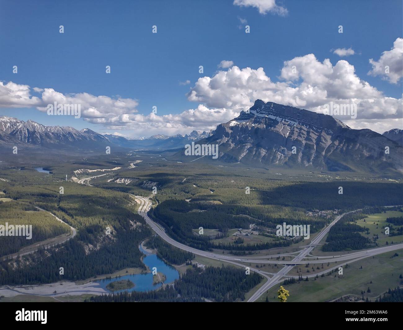 The Mount Rundle in Canada's Banff National Park overlooking the towns ...