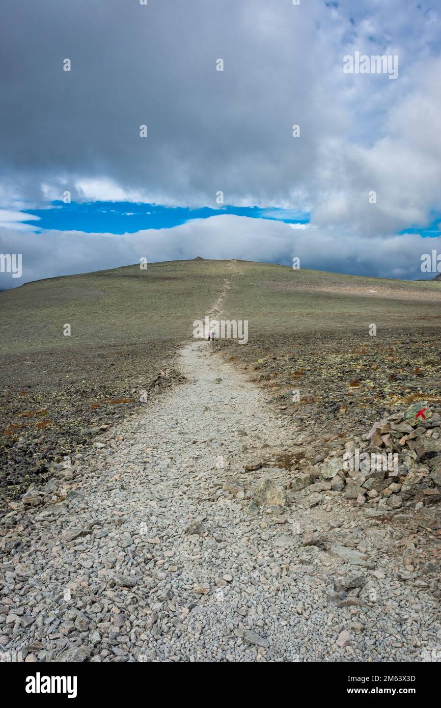 The hiking trail over the Besseggen Ridge in Jotunheimen National Park ...