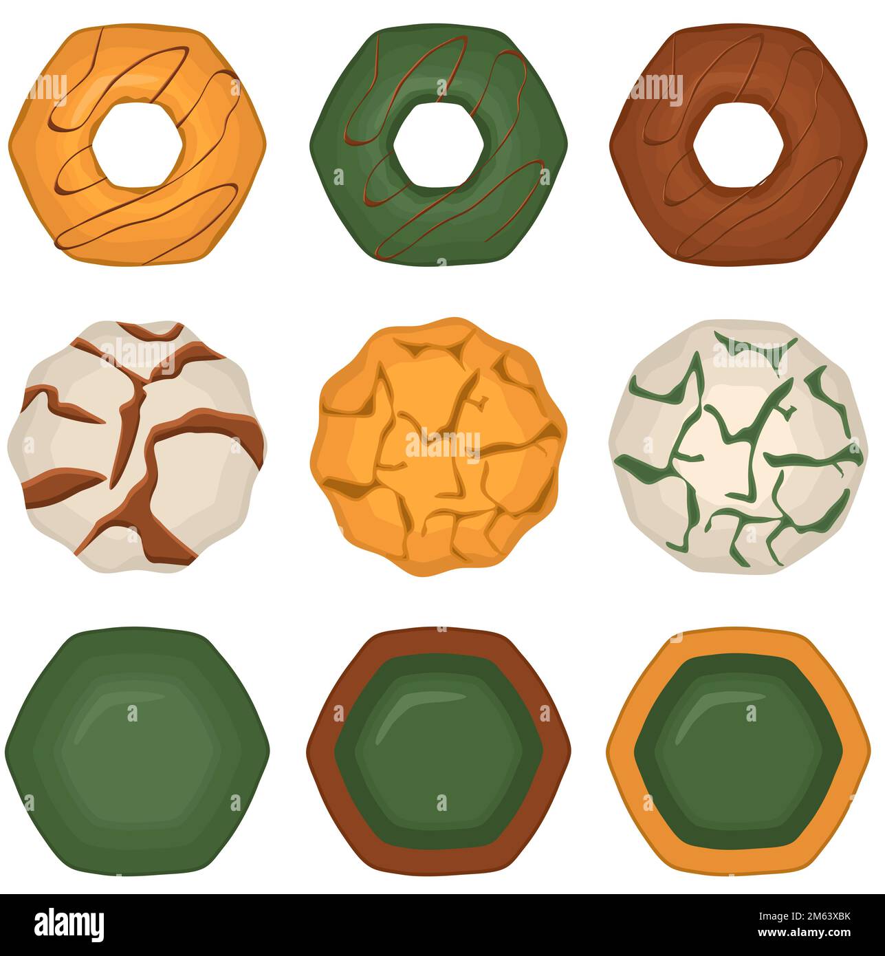 Iced donut yellow Stock Vector Images Alamy