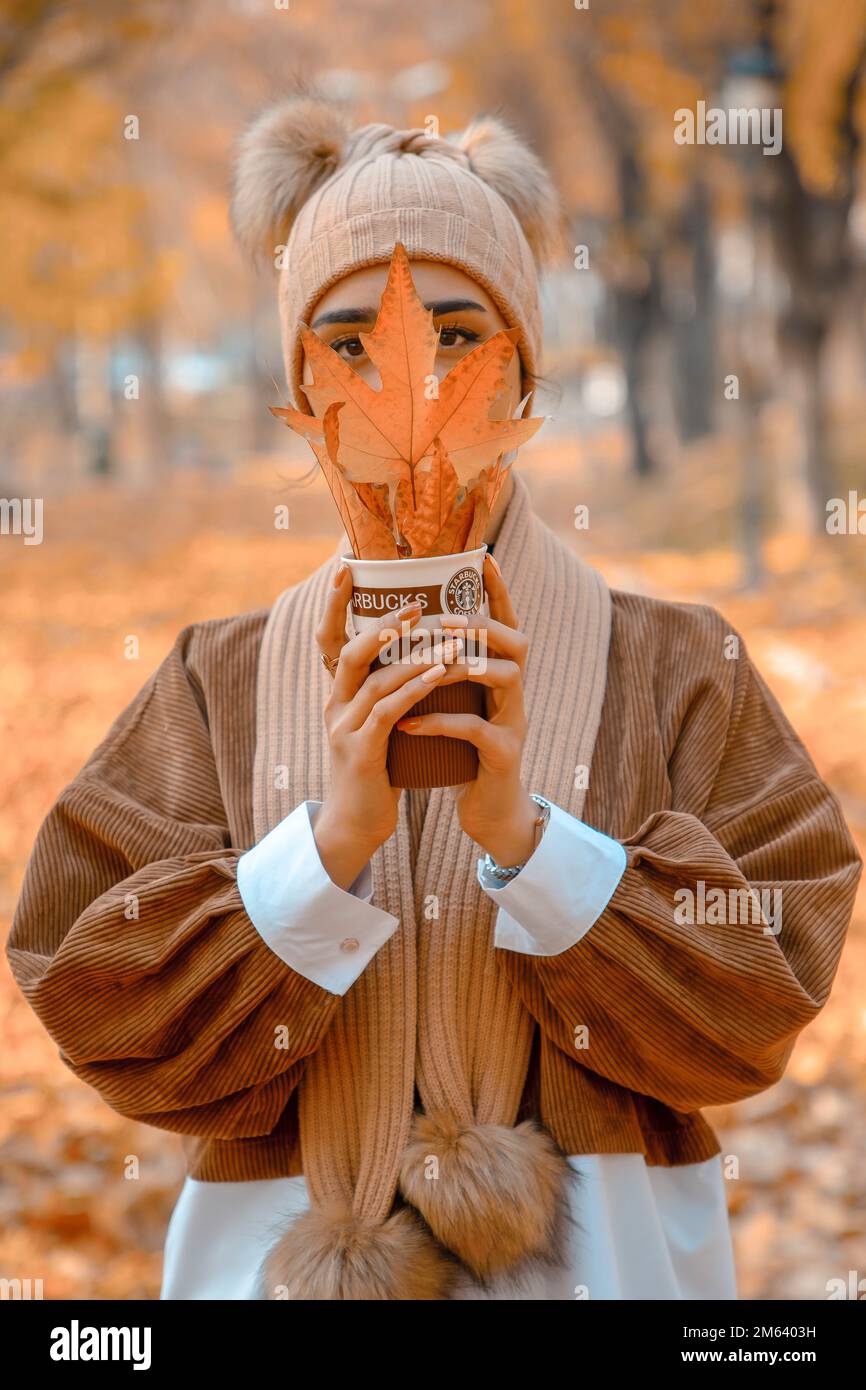 girl in autumn Stock Photo