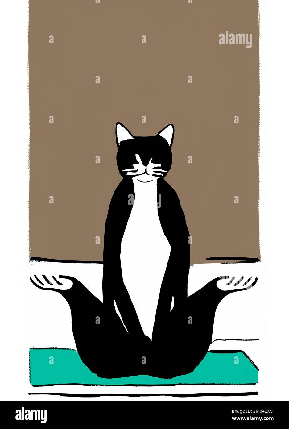 Illustration of cat practicing yoga. High quality illustration Stock ...