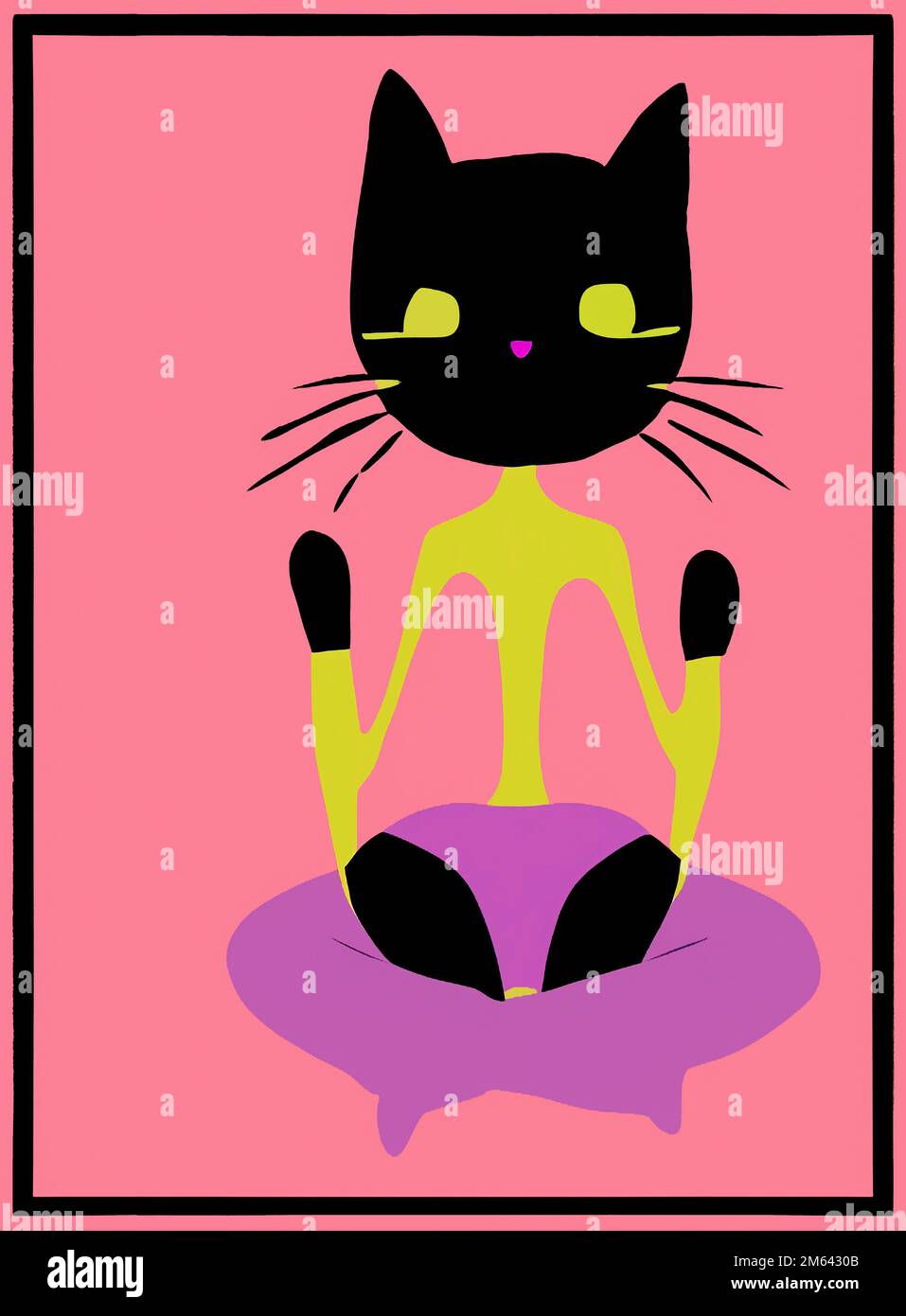 Illustration of cat practicing yoga. High quality illustration Stock ...