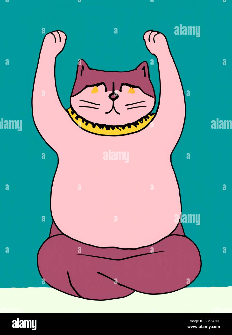 Illustration of cat practicing yoga. High quality illustration Stock ...
