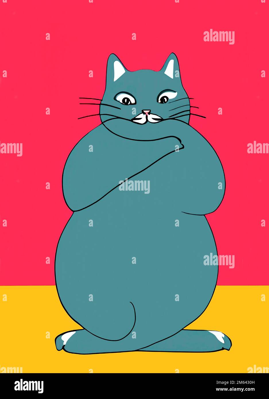 Illustration of cat practicing yoga. High quality illustration Stock ...