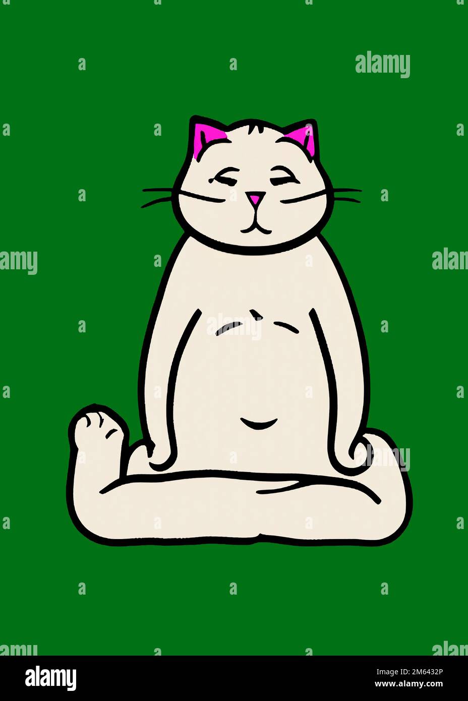 Illustration of cat practicing yoga. High quality illustration Stock ...