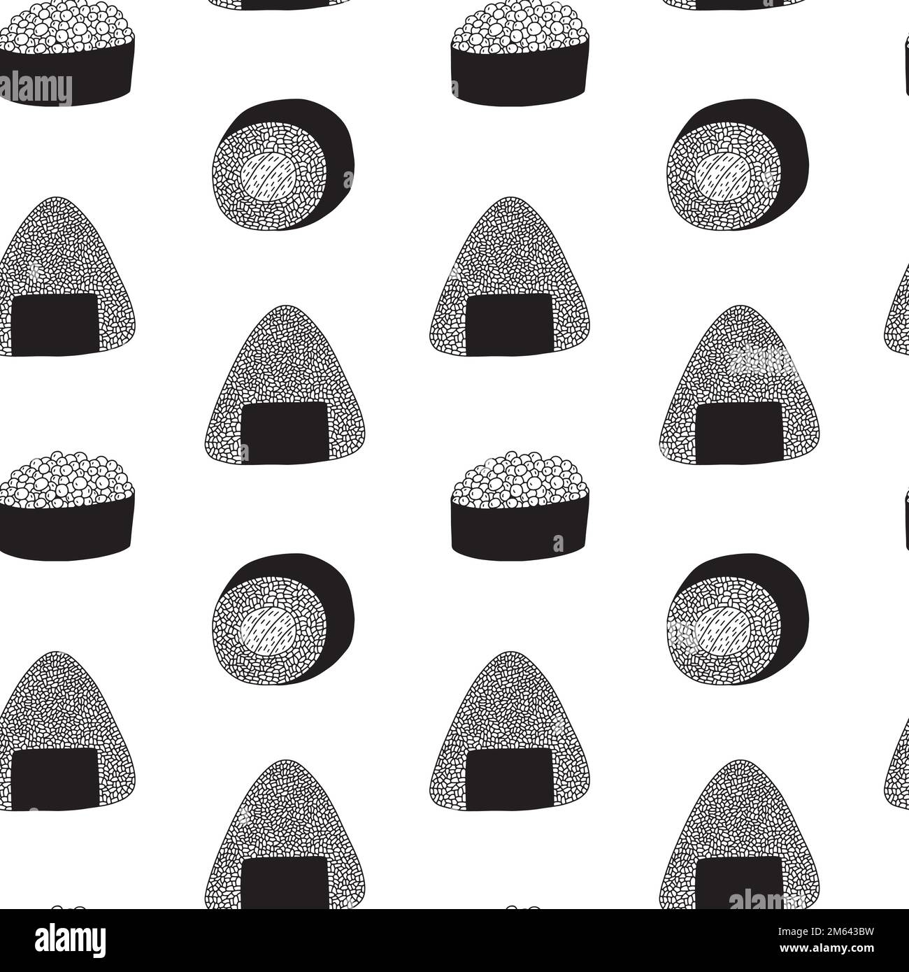 Vector sushi and rolls with fish seamless pattern Stock Vector Image ...