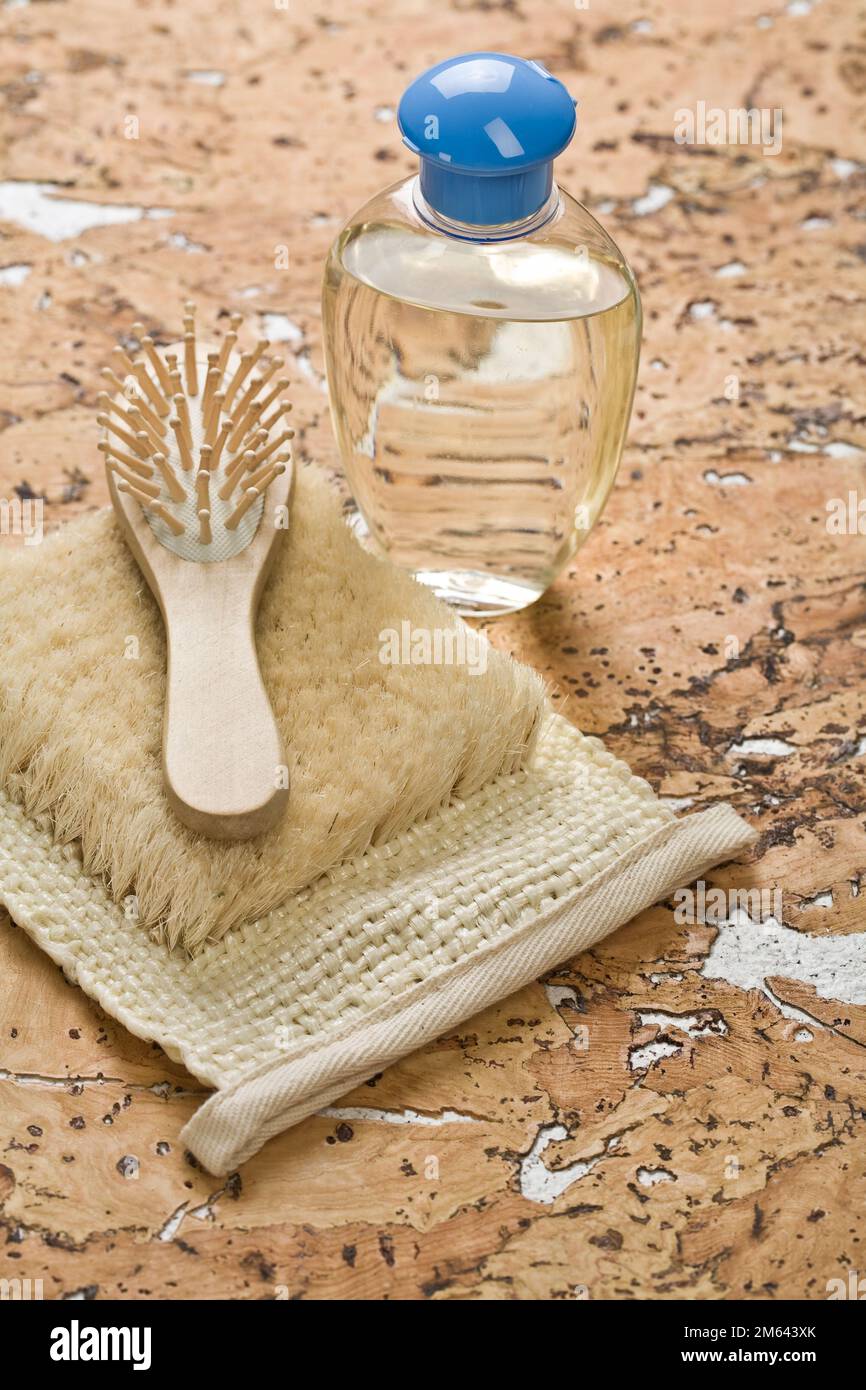 group of objects on cork wood Stock Photo - Alamy