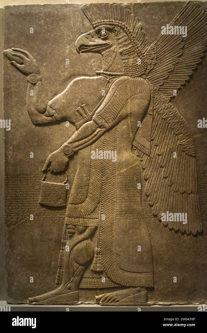 Low relief sculptured panels, Assyrian Palace Sculptures, Metropolitan Museum of Art, New York City, USA Stock Photo