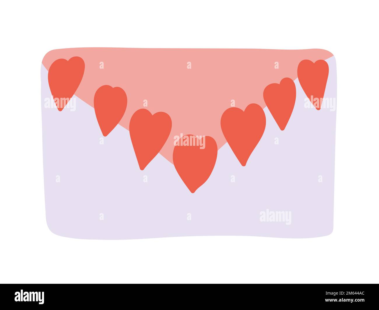 Love envelope with red hearts Stock Vector