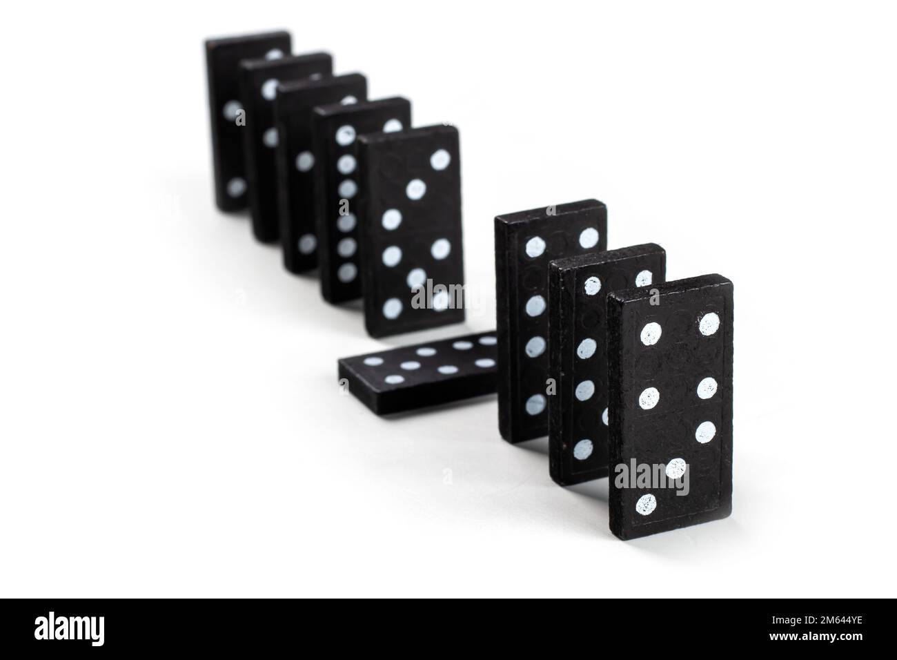 Domino tiles on white background. Board game Stock Photo Alamy