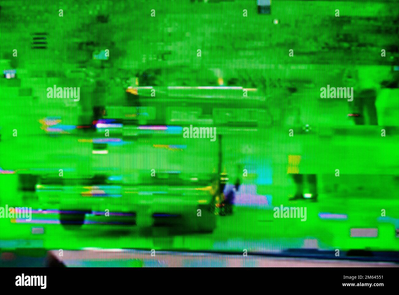 Picture interference in a TV Stock Photo