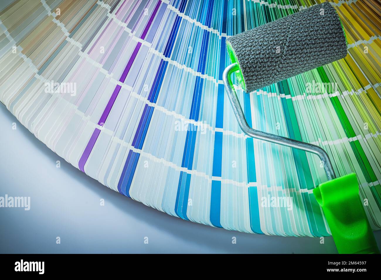 Paint roller color palette on white background Stock Photo Alamy