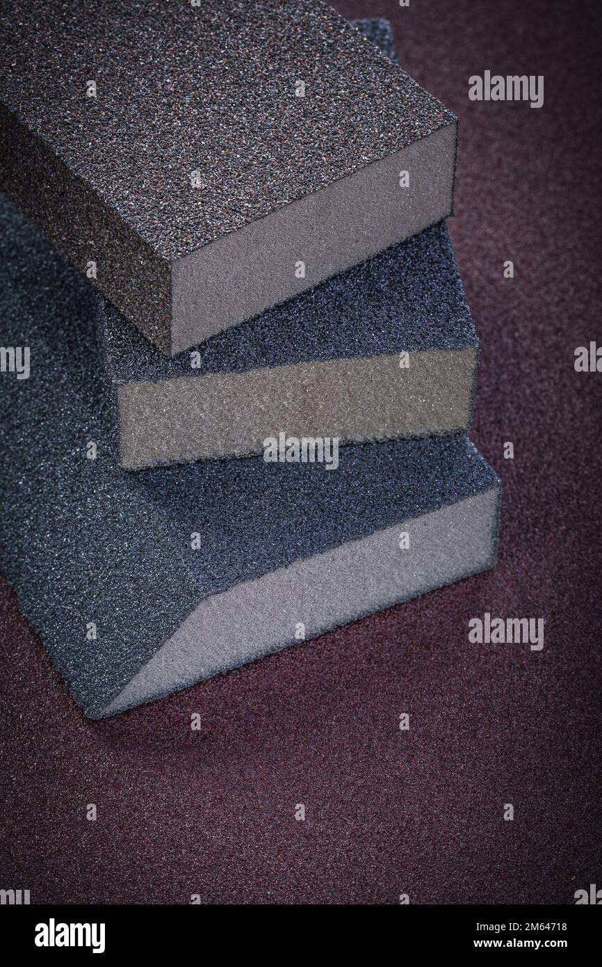 Sanding sponges on polishing sheet abrasive equipment Stock Photo Alamy