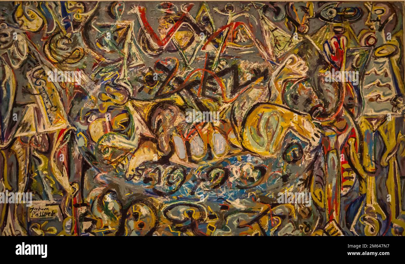 Jackson Pollock painting Pasiphae 1943, Metropolitan Museum of Art, New York City, USA Stock Photo