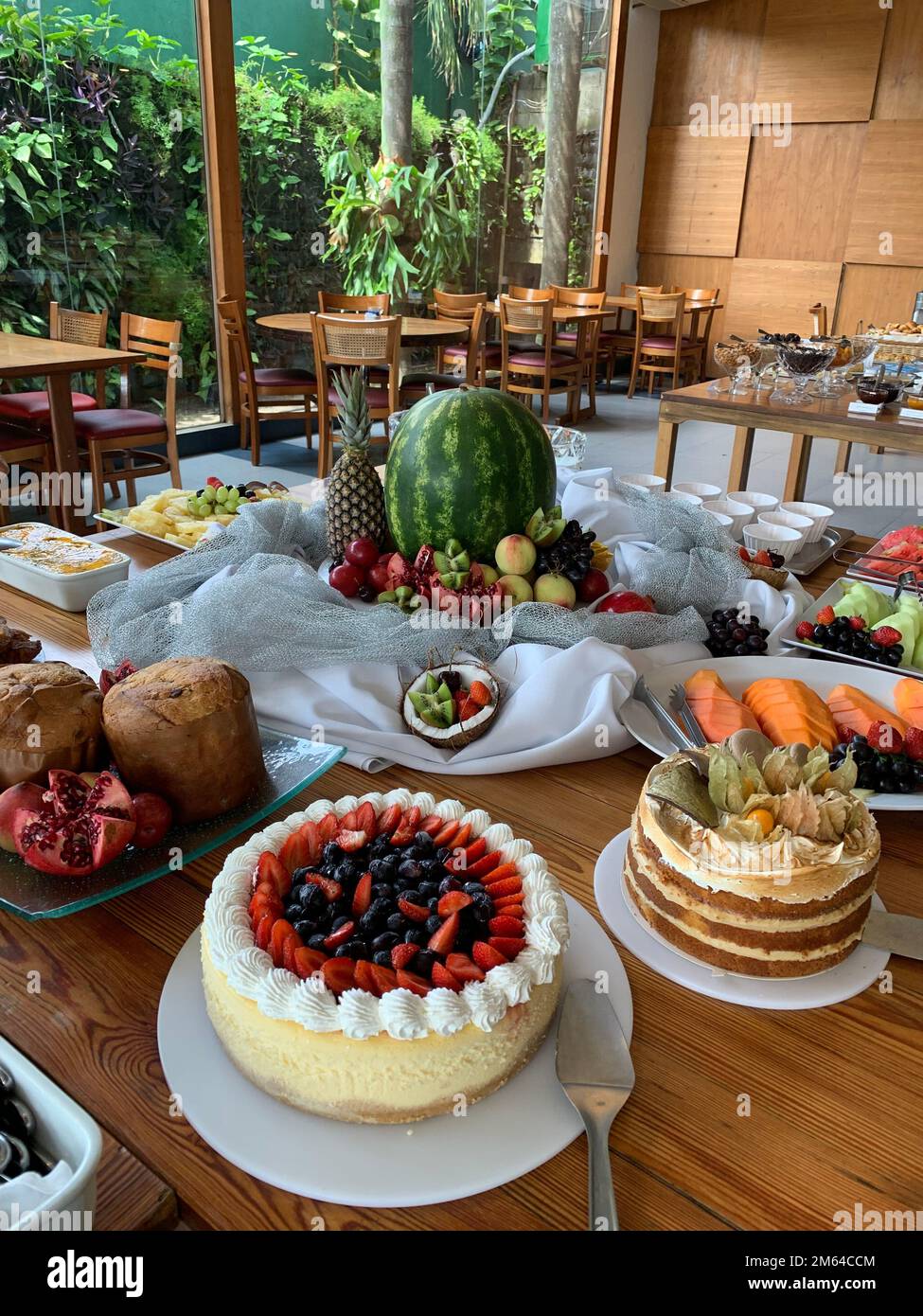 Fruit and dessert buffet table Stock Photo Alamy