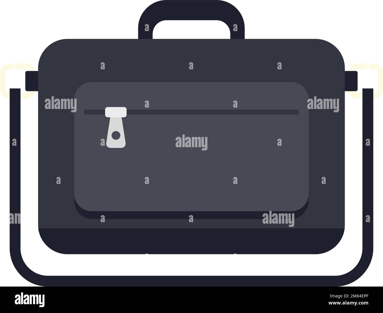 Modern laptop bag icon flat vector. Backpack case. Strap bag isolated