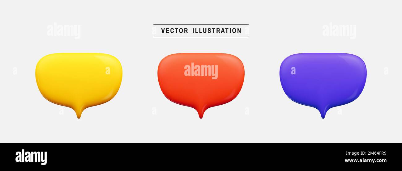 Speech bubble chat 3d icon render. realistic design elements collection ...