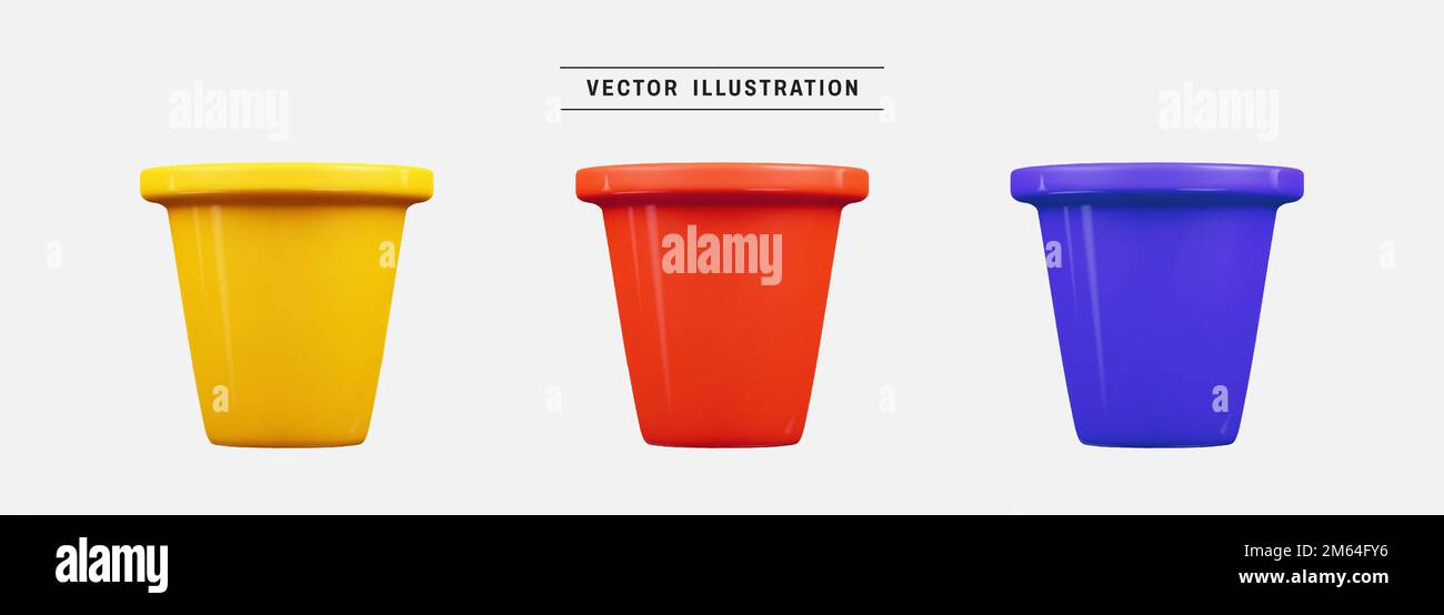 Flower pot 3d icon render. realistic design elements collection. vector ...