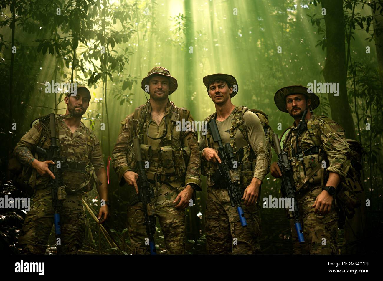 U.S. Air Force pararescuemen assigned to the 38th Rescue Squadron Blue