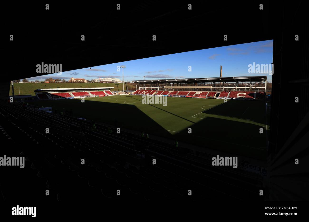 A general view of the ground before the Sky Bet League Two match at Sixfields Stadium, Northampton. Picture date: Monday January 2, 2023. Stock Photo