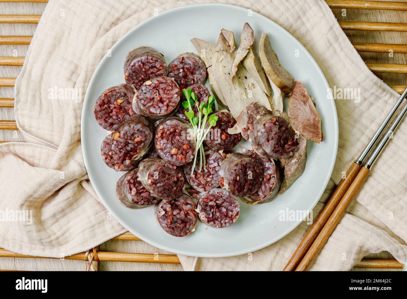 Sundae, Korean Blood Sausage Pork intestines stuffed with glass