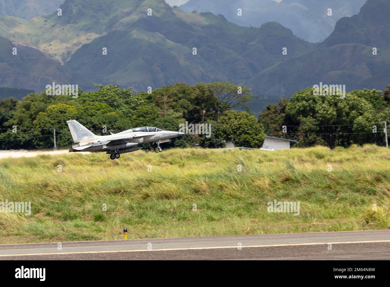 A Philippine Air Force FA-50 takes off for a bilateral air defense ...