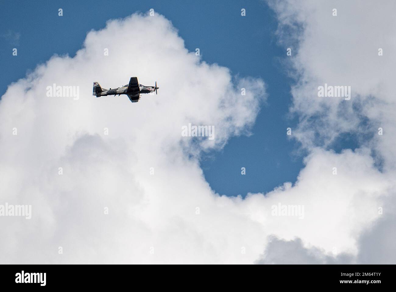 A Philippine Air Force A29B Super Tucano conducts close air support